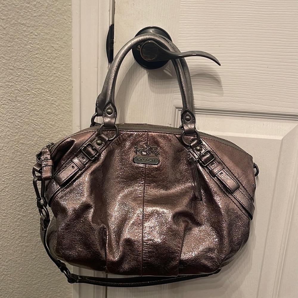COACH MADISON SOPHIA METALLIC SATCHEL